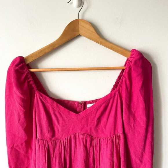 Aritzia Sunday Best Halle Baby Doll Mini Dress NWT  Ultra Pink Size XS - Picture 5 of 11